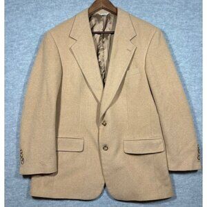 Vtg Bill Blass Menswear Camel Hair Blazer Sport Jacket Tan Sz 42  Made In USA